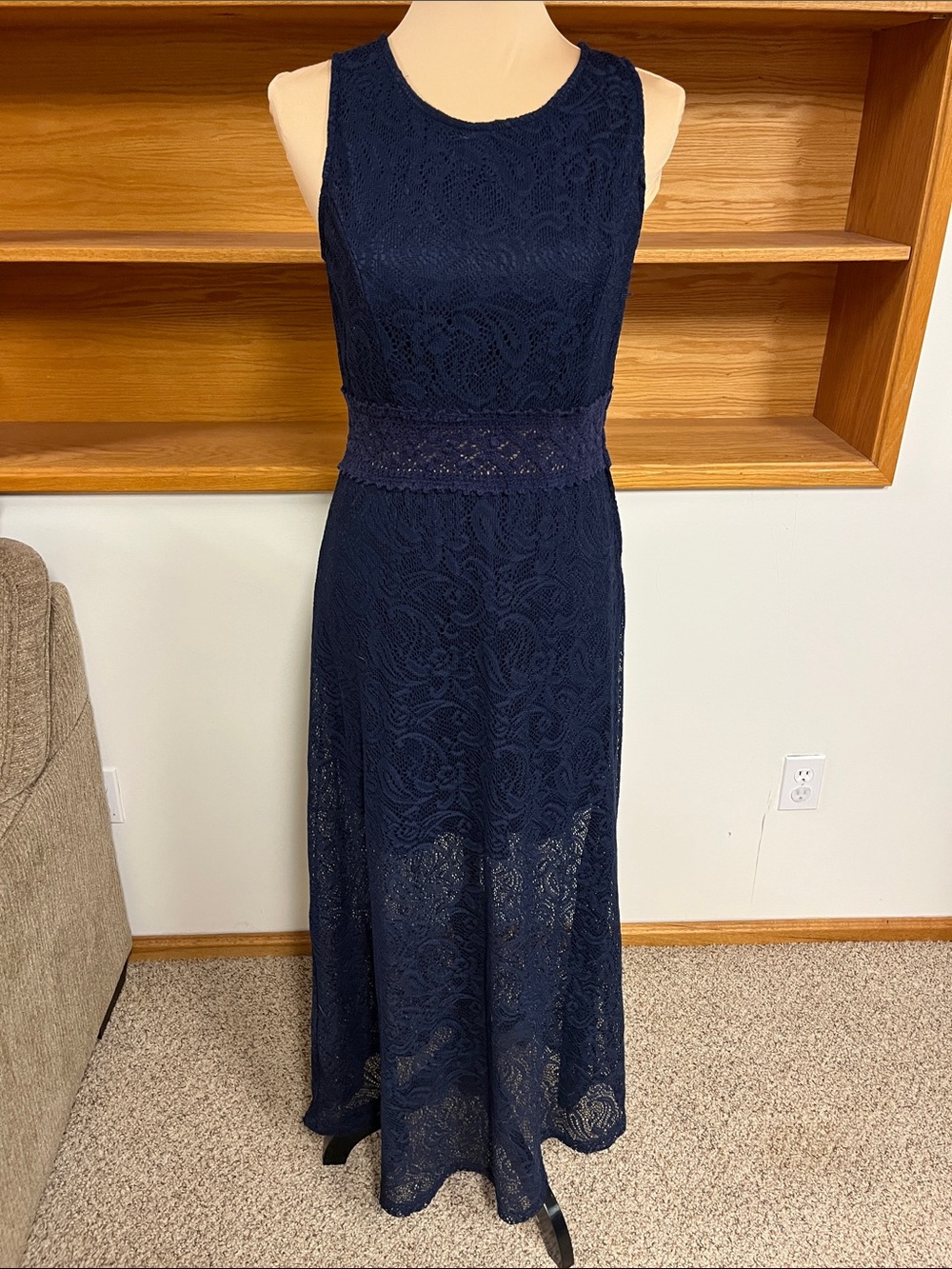 Rue21 Navy Lace Sleeveless Maxi Dress